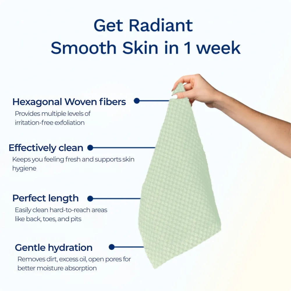 Sima Japanese Exfoliating Shower Towel – Aloe Green - Image 4
